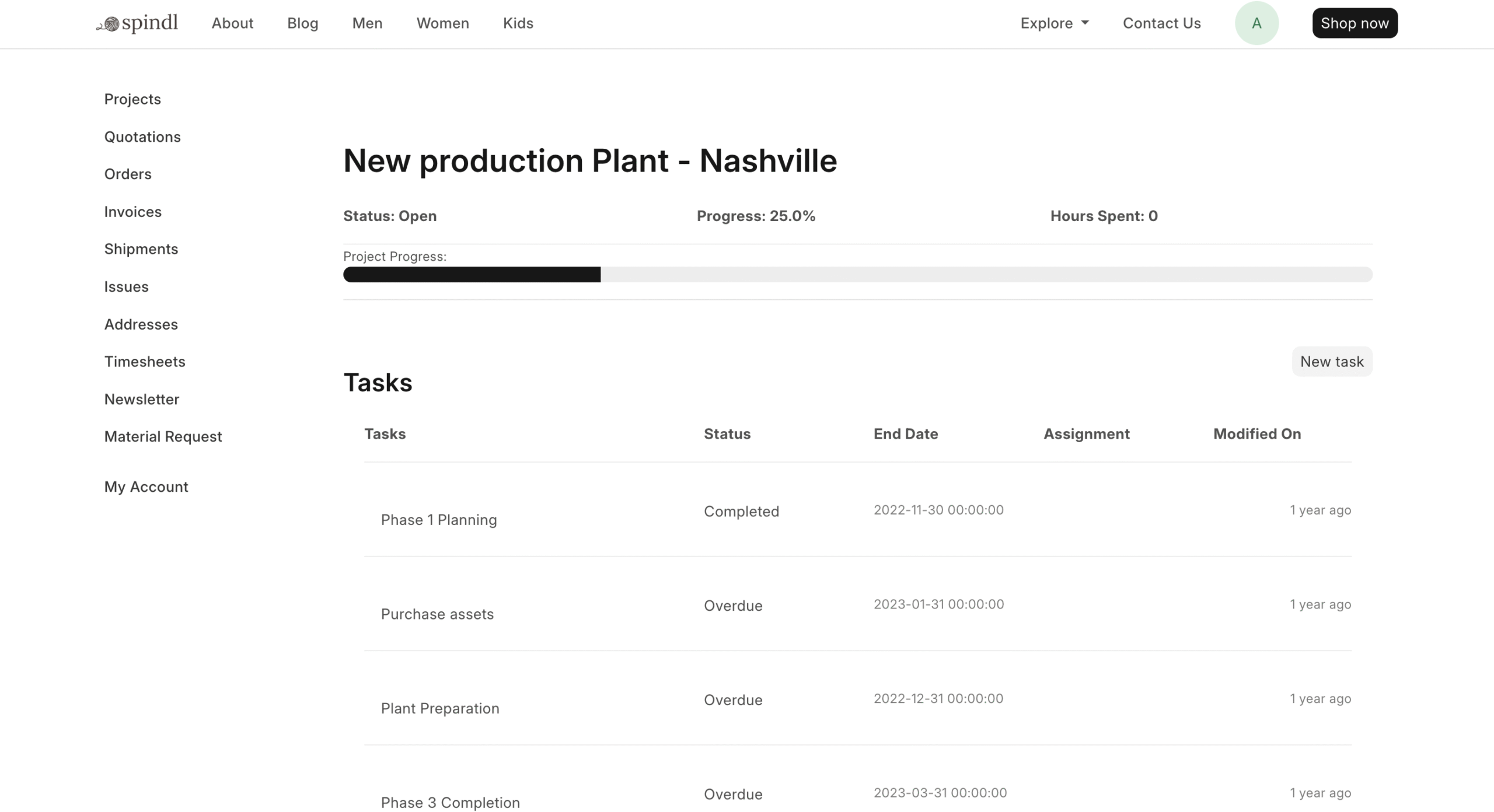 Customer Project Portal